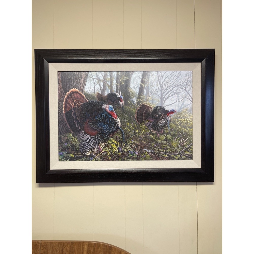PAT PAULEY Spring Treasures 1 Turkey Oil Painting Framed, Signed, Numbered NWTF